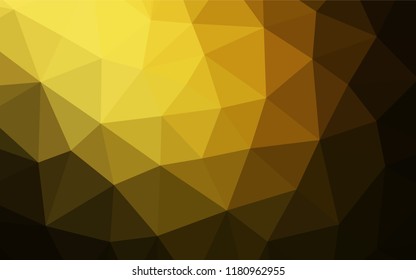 Dark Yellow, Orange vector polygon abstract backdrop. Shining illustration, which consist of triangles. A new texture for your design.