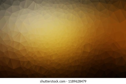 Dark Yellow, Orange vector polygon abstract layout. Shining illustration, which consist of triangles. The completely new template can be used for your brand book.