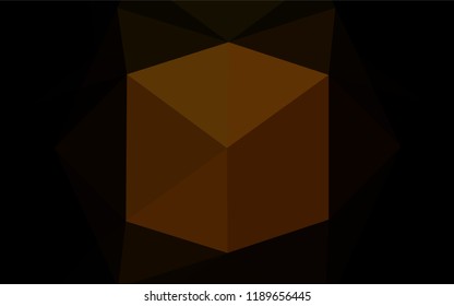 Dark Yellow, Orange vector polygon abstract background. Glitter abstract illustration with an elegant design. The polygonal design can be used for your web site.