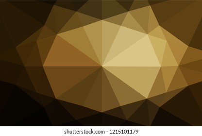 Dark Yellow, Orange vector polygon abstract background. Glitter abstract illustration with an elegant design. The textured pattern can be used for background.