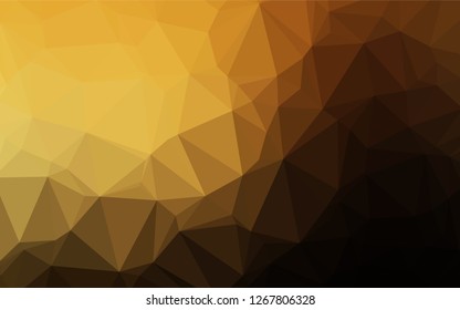 Dark Yellow, Orange vector polygon abstract layout. Triangular geometric sample with gradient.  The best triangular design for your business.