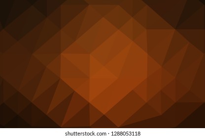 Dark Yellow, Orange vector polygon abstract background. Glitter abstract illustration with an elegant design. Triangular pattern for your business design.