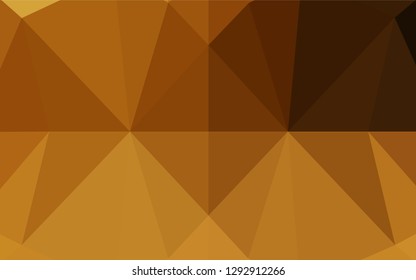 Dark Yellow, Orange vector polygon abstract backdrop. Glitter abstract illustration with an elegant design. The polygonal design can be used for your web site.