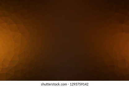 Dark Yellow, Orange vector polygon abstract background. Shining colored illustration in a Brand new style. Completely new template for your business design.