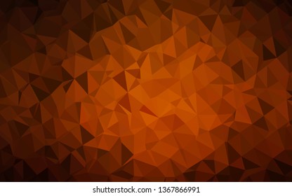 Dark Yellow, Orange vector polygon abstract backdrop. Glitter abstract illustration with an elegant design. Brand new design for your business.