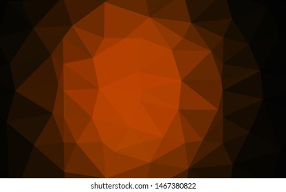 Dark Yellow, Orange vector polygon abstract layout. A sample with polygonal shapes. Completely new template for your business design.