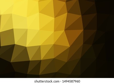 Dark Yellow, Orange vector polygon abstract backdrop. Colorful illustration in abstract style with gradient. Completely new design for your business.