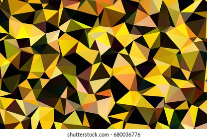 Dark Yellow, Orange vector polygon abstract pattern. Creative geometric illustration in Origami style with gradient. Brand-new design for your business.