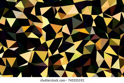 Dark Yellow, Orange vector polygon abstract pattern. Modern geometrical abstract illustration with gradient. The template can be used as a background for cell phones.