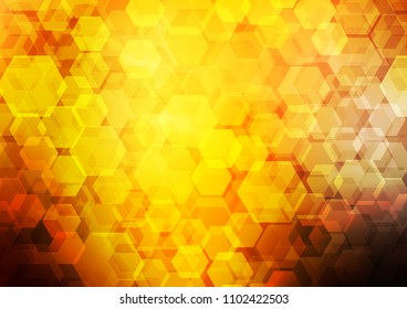 Dark Yellow, Orange vector polygonal background. An elegant bright illustration with gradient. hexagonal pattern for your business design.