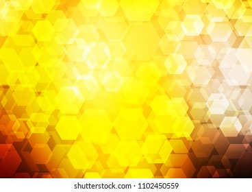 Dark Yellow, Orange vector polygonal background. A sample with polygonal shapes. hexagonal pattern for your business design.