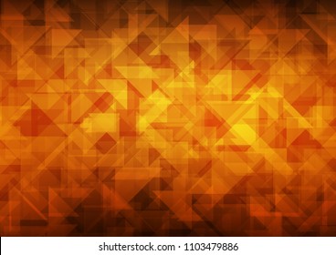 Dark Yellow, Orange vector polygonal polygonal. Modern geometrical abstract illustration with gradient. Brand new style for your business design.