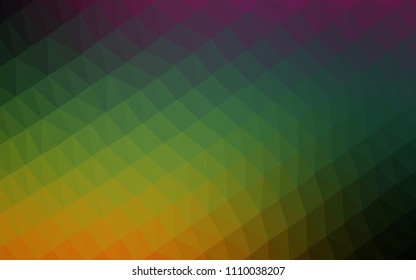 Dark Yellow, Orange vector polygonal background. Shining colored illustration in a Brand new style. The polygonal design can be used for your web site.
