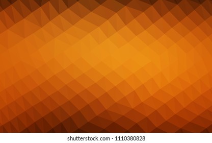 Dark Yellow, Orange vector polygonal background. Creative geometric illustration in Origami style with gradient. The best triangular design for your business.