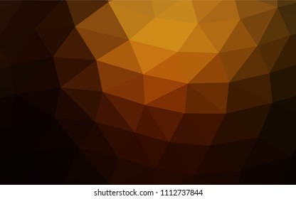 Dark Yellow, Orange vector polygonal background. Shining colored illustration in a Brand new style. Brand new design for your business.