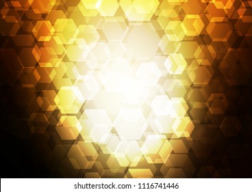 Dark Yellow, Orange vector polygonal template. A vague abstract illustration with gradient. The elegant pattern can be used as part of a brand book.