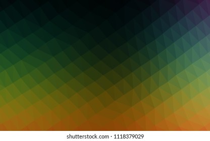 Dark Yellow, Orange vector polygonal template. Colorful abstract illustration with gradient. The textured pattern can be used for background.
