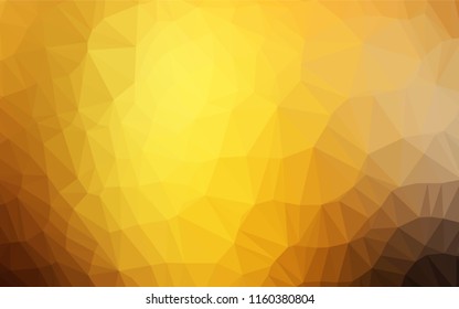 Dark Yellow, Orange vector polygonal template. Triangular geometric sample with gradient.  The completely new template can be used for your brand book.