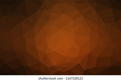 Dark Yellow, Orange vector polygonal template. Shining illustration, which consist of triangles. The polygonal design can be used for your web site.