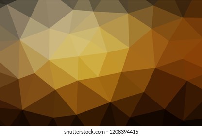 Dark Yellow, Orange vector polygonal pattern. An elegant bright illustration with gradient. A new texture for your design.