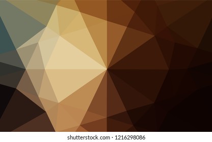 Dark Yellow, Orange vector polygonal template. Creative illustration in halftone style with gradient. A completely new design for your business.