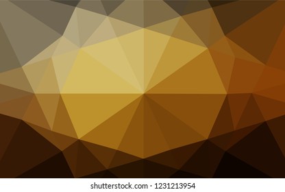 Dark Yellow, Orange vector polygonal background. Colorful illustration in abstract style with gradient. Brand new design for your business.