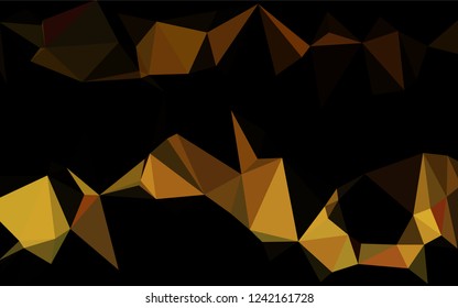 Dark Yellow, Orange vector polygonal background. Triangular geometric sample with gradient.  The template can be used as a background for cell phones.