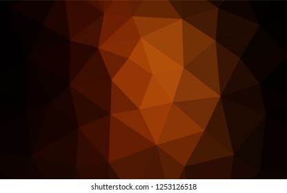 Dark Yellow, Orange vector polygonal pattern. Colorful illustration in abstract style with gradient. Brand new design for your business.
