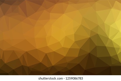 Dark Yellow, Orange vector polygonal pattern. Glitter abstract illustration with an elegant design. A completely new template for your business design.