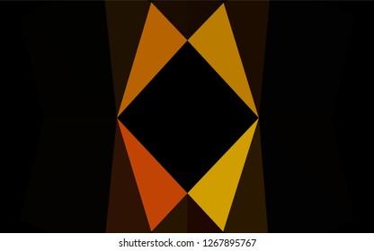 Dark Yellow, Orange vector polygonal pattern. Creative geometric illustration in Origami style with gradient. The elegant pattern can be used as part of a brand book.