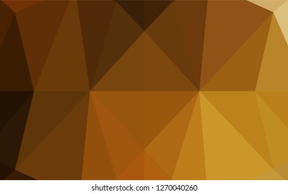 Dark Yellow, Orange vector polygonal pattern. Modern geometrical abstract illustration with gradient. A completely new design for your business.
