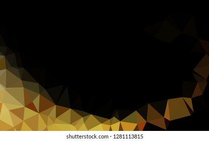 Dark Yellow, Orange vector polygonal template. Colorful illustration in Origami style with gradient.  Triangular pattern for your business design.