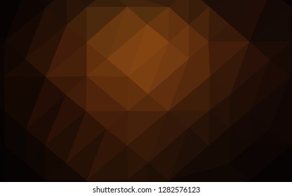 Dark Yellow, Orange vector polygonal template. Geometric illustration in Origami style with gradient. Template for your brand book.