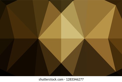 Dark Yellow, Orange vector polygonal pattern. Shining illustration, which consist of triangles. The best triangular design for your business.