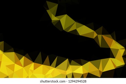 Dark Yellow, Orange vector polygonal pattern. A sample with polygonal shapes. Elegant pattern for a brand book.