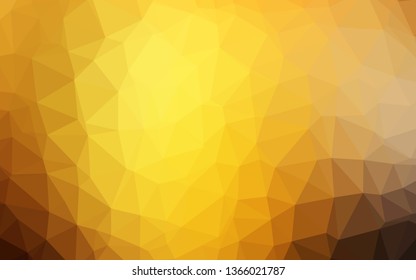 Dark Yellow, Orange vector polygonal pattern. Colorful illustration in abstract style with gradient. Triangular pattern for your business design.