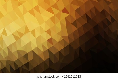 Dark Yellow, Orange vector polygonal background. Colorful abstract illustration with gradient. New texture for your design.