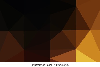 Dark Yellow, Orange vector polygonal background. Brand new colorful illustration in with gradient. Triangular pattern for your business design.