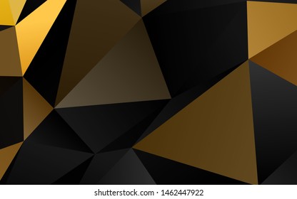 Dark Yellow, Orange vector polygonal background. Colorful illustration in abstract style with gradient. Textured pattern for background.