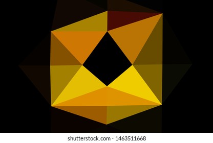 Dark Yellow, Orange vector polygonal template. Brand new colorful illustration in with gradient. New texture for your design.