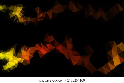 Dark Yellow, Orange vector polygonal template. Creative illustration in halftone style with gradient. Elegant pattern for a brand book.