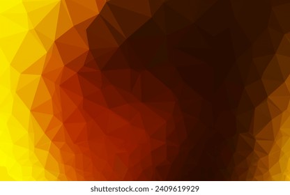 Dark Yellow, Orange vector polygonal pattern. Creative illustration in halftone style with gradient. The best triangular design for your business.