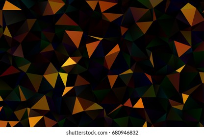 Dark Yellow, Orange vector polygonal background. A sample with polygonal shapes. A completely new design for your business.