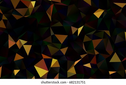 Dark Yellow, Orange vector polygonal template. Geometric illustration in Origami style with gradient.  The elegant pattern can be used as part of a brand book.