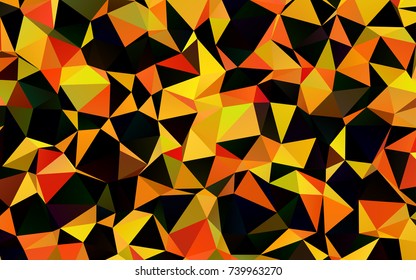 Dark Yellow, Orange vector polygonal background. Modern geometrical abstract illustration with gradient. The completely new template can be used for your brand book.