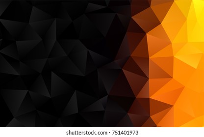 Dark Yellow, Orange vector polygonal template. Triangular geometric sample with gradient.  The polygonal design can be used for your web site.