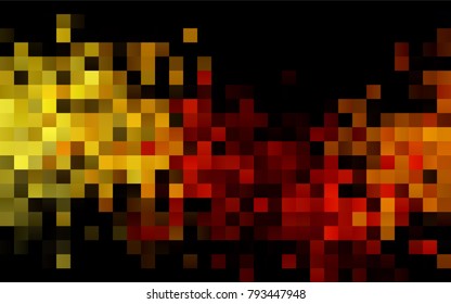 Dark Yellow, Orange vector polygonal illustration consisting of rectangles. Rectangular design for your business. Creative geometric background in origami style with gradient.