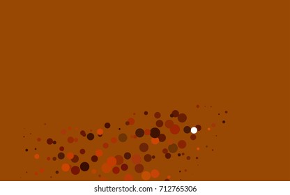 Dark Yellow, Orange vector red banner with set of circles, dots. Donuts Background. Creative Design Template. Technological halftone illustration.