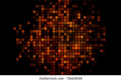 Dark Yellow, Orange vector red pattern of geometric circles, shapes. Colorful mosaic banner. Geometric background with colored disks.
