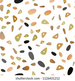 Dark Yellow, Orange vector seamless cover in polygonal style with circles. Decorative design in abstract style with lines, dots. The template can be used as a background.